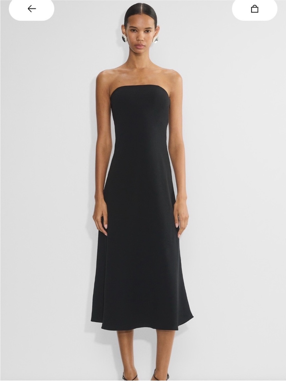 Aritzia Babaton Strapless Black Midi Dress M